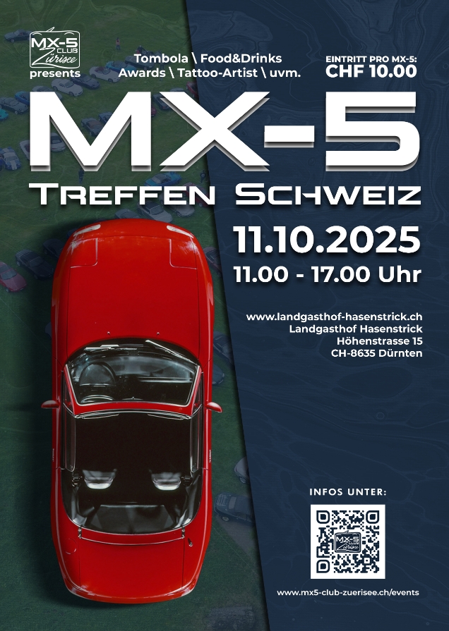 Grösstest MX-5 Treffen der Schweiz 2025